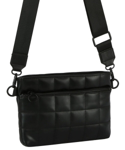 Quilted Puffy Crossbody Bag JYM-0457 BLACK